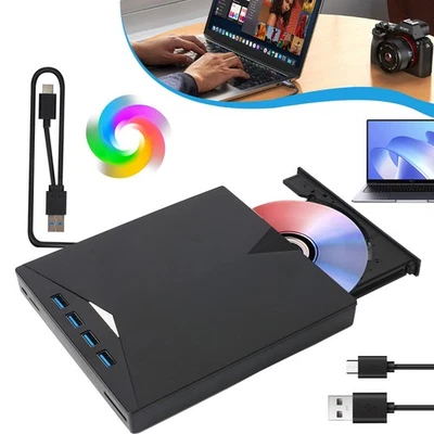 External CD DVD Drive USB 3.0 Type-C Portable CD/DVD Disk Drive Player for PC - Image 1 of 4