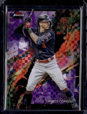 2024 Topps Finest Carlos Correa #2 Purple Common Checkerboard Refractor /150 - Image 1 of 2