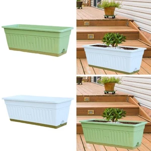 Window Box Planter Rectangle Planter Box Kitchen Vegetable Box Fence Flower Pot - Picture 1 of 12
