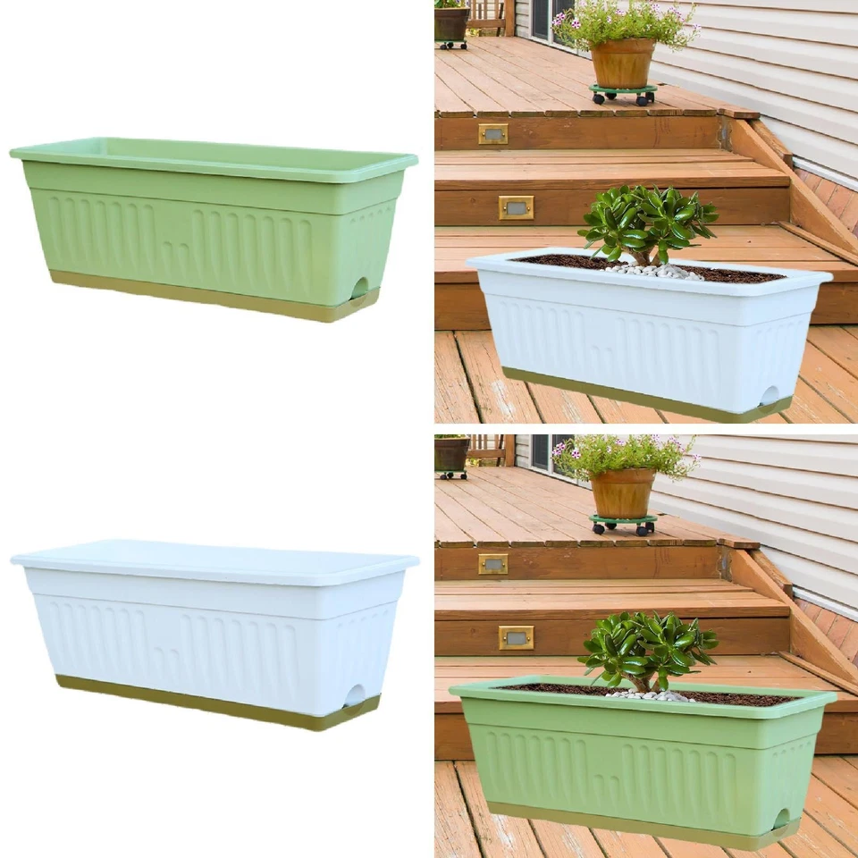 Window Box Planter Rectangle Planter Box Kitchen Vegetable Box Fence Flower Pot - Image 1 of 1