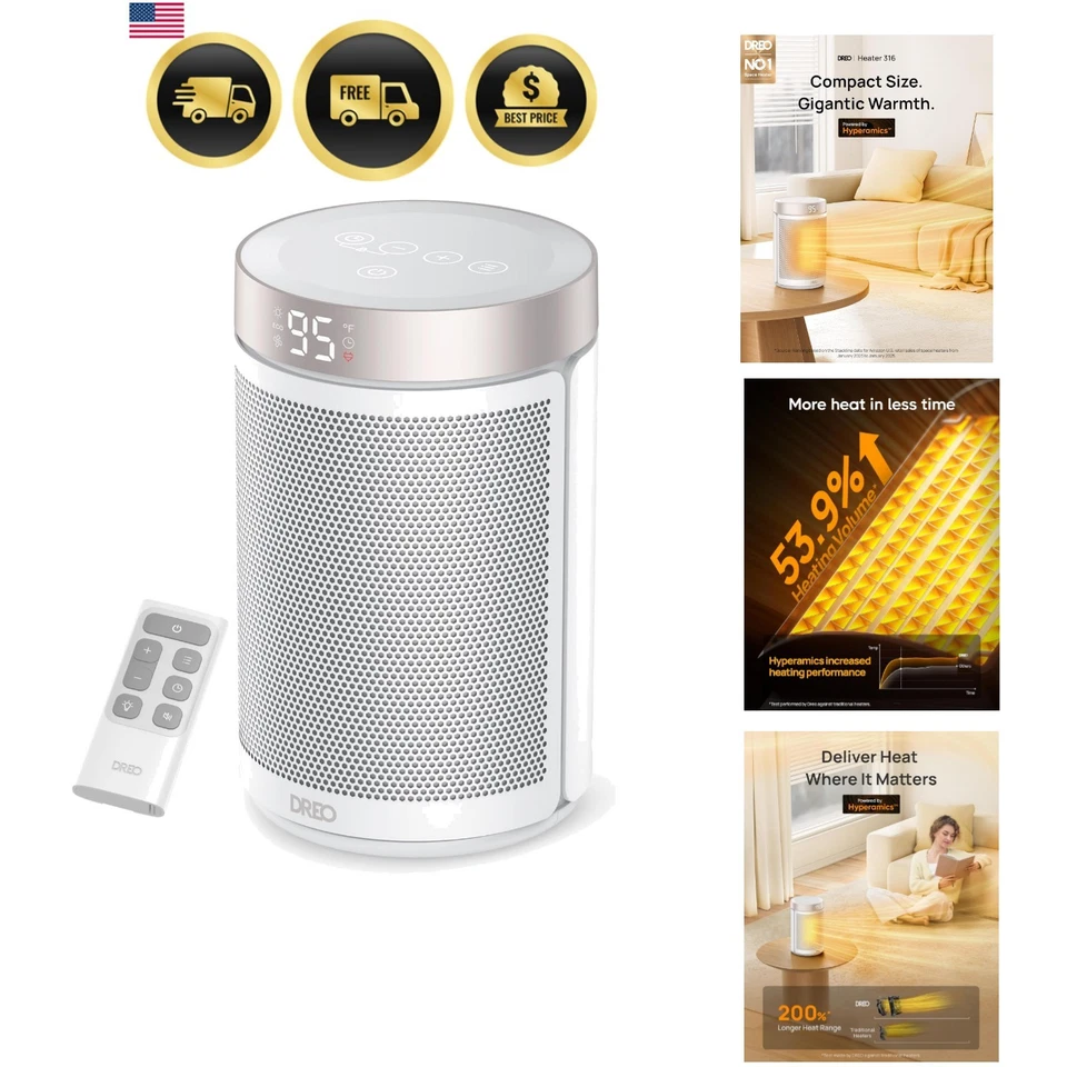 Pair Of Dreo Heaters Tested Works DR-HSH006