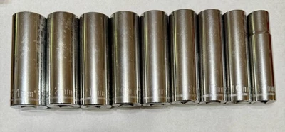 CRAFTSMAN Made In USA 1/2" 9 Piece Tall Socket Set Metric To 24mm - 12pt-Unused - Image 1 of 4
