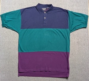 Vintage Trader Bay Y2K 90s Colorblock Golf Polo Shirt Size XL XLarge - Picture 1 of 5