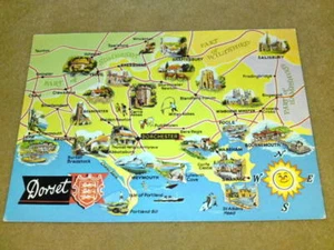 MAP POSTCARD UNUSED - DORSET #3 - Picture 1 of 1