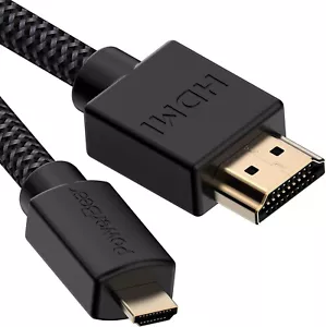 PowerBear Micro HDMI to HDMI Adapter Cable (6 feet) 4K @ 60Hz with Ethernet - Picture 1 of 7