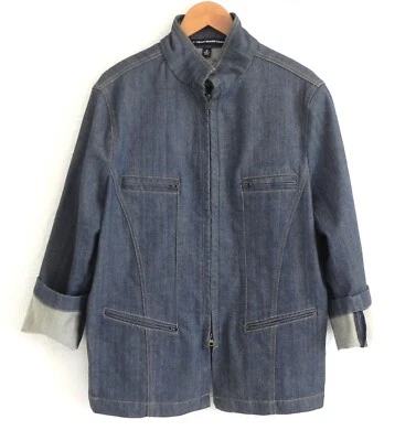 Chaqueta de mezclilla Company Ellen Tracy azul manga larga bolsillos con cremallera completa 18 (se adapta a US16) Foto 1 de 4