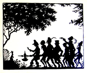 1911 SILHOUETTE Papercut BOOK German SCHWARZE BILDERBUCH Bernus HOERSCHELMANN - Picture 1 of 20