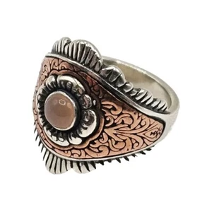 Carolyn Pollack Rodeo Romance Sterling Silver 925 & Copper Ring Size 6 - Imagen 1 de 4
