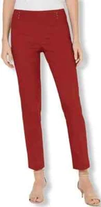 JM collection rivet Capri Stretch comfort waistband tummy control Real Red SZ PS - Picture 1 of 2