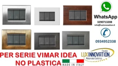 TOT PLACCHE VIMAR COMPATIBILI 3 4 6 LEGNO GRIGIO BRONZO BIANCO NERO OFFERTA