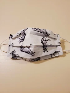 Adult Face Mask, Wolf Theme, Gray Wolves, White Background, Toss Print Fabric - Picture 1 of 2
