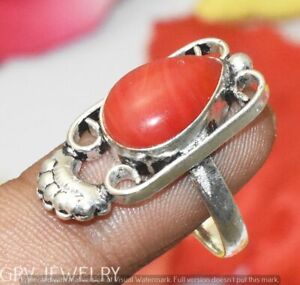 Red Lace Onyx Gemstone Ring 925 Sterling Silver Overlay Us Size 8.5" U295-G132