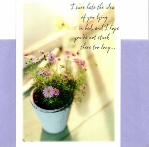 Get Well Soon Purple Flower Flowers Gardening Hallmark Greeting Card - Picture 1 of 3