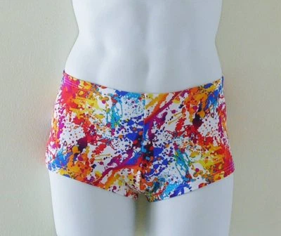 Traje de baño de corte cuadrado de tiro bajo para hombre con estampado de pollack en S-M-L-XL Foto 1 de 2