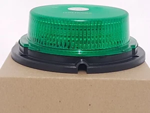 Low Profile 12/24 V Single Bolt LED Beacon Sicherheitswarnleuchte - grün, R10 Spec - Bild 1 von 2