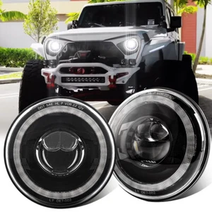 Latest 7" inch Round LED Headlights Halo DRL For Jeep Wrangler JK TJ CJ LJ Pair - Picture 1 of 12