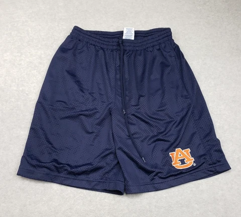 Auburn University Tigers Shorts Mens Medium Blue Mesh Gym Shorts W25 90's Cover