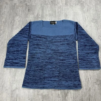 DE COLECCIÓN AÑOS 70 SUÉTER NIÑA DE CALIFORNIA JERSEY MANGA ACAMPANADA SUÉTER AZUL BOHO TALLA L Foto 1 de 4