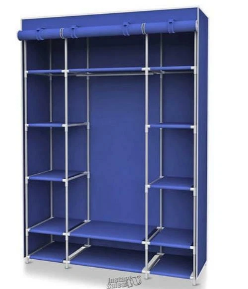 Home Basics-Storage Closet with Shelf Navy 52.5"Lx18"Dx67"H — 第 1/2 张图片