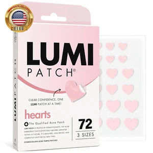 For Acne - 72 Hydrocolloid Heart-Shaped Pimple Patches | Dermatologist Approved, - Picture 1 of 8