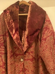 ZUZKA Fabricology NY Wendemantel weinrot moos handgefärbt Viskose Samt Seide Wolle - Bild 1 von 17