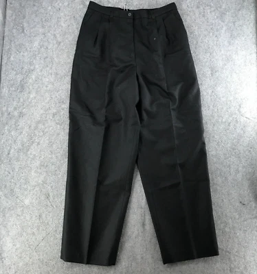 Pantalones Charter Club para mujer talla 16 negros 100 % lana pura negros pantalones cónicos anchos Foto 1 de 4