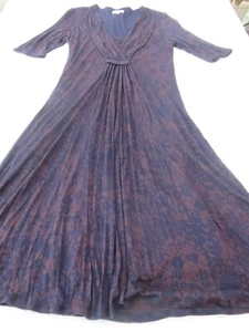 JIGSAW NAVY MARROON PATTERN SHORT SLEEVE LUXURIOUSLY SOFT JERSEY DRESS UK 10 -12 - Picture 1 of 16
