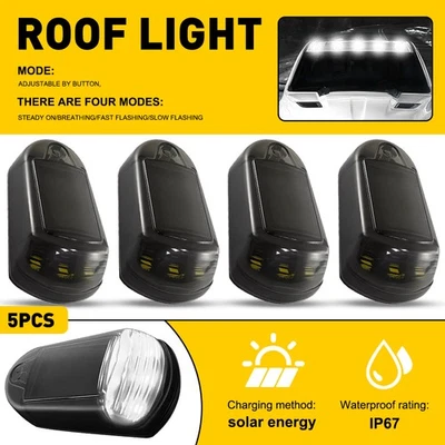 FOR DODGE RAM PICKUP TRUCK WHITE CAB SOLAR ROOF RUNNING LIGHTS ASSEMBLY KIT 5PCS - Image 1 of 4