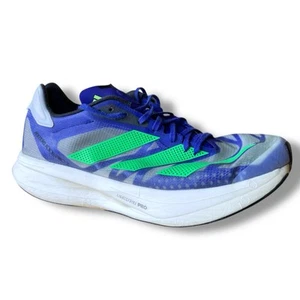 Size 8 - adidas men's Adizero Adios Pro 2 Shoes Sonic Ink Screaming Green - Picture 1 of 11