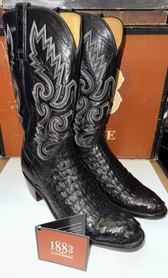 Vintage Lucchese Hornback Caiman & Goat Boots Men’s 9D-w/Original Box! PRISTINE - Photo 1/4