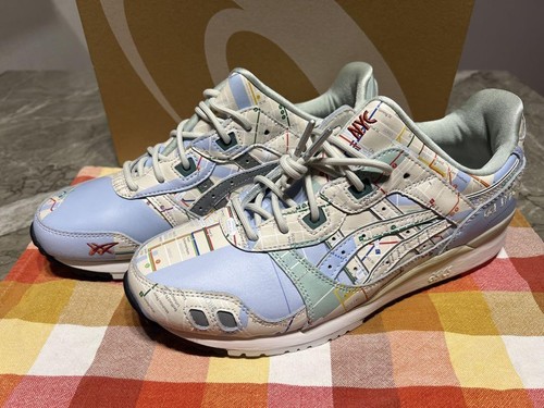 Sneakers Asics Gel Lyte III NYC Subway Uomo 8US Pelle Bianca Nuove