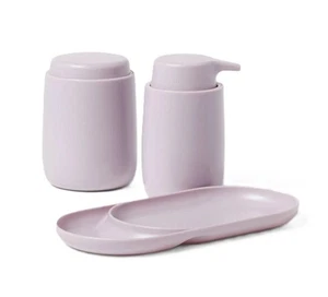 Room Essentials Lavender Bath Accessory 3 Pc Melamine Set Pump & Canister & Tray - Picture 1 of 3