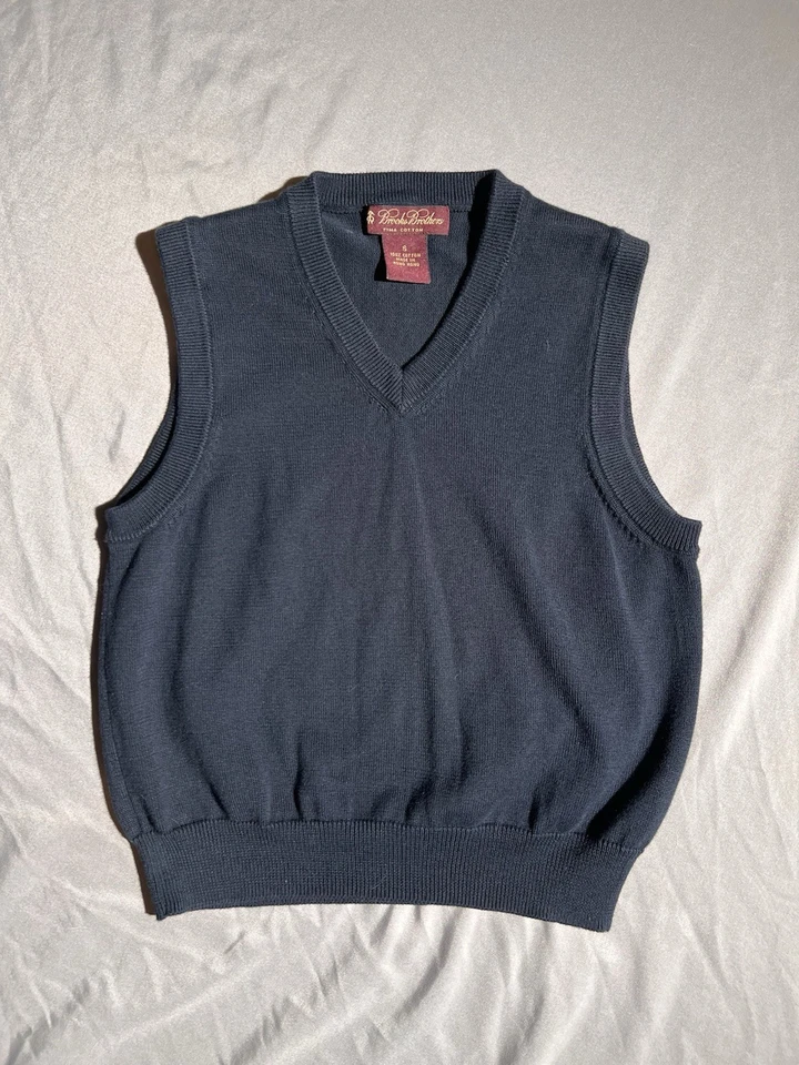 Colete suéter Brooks Brothers masculino azul marinho azul marinho colete juvenil - Imagem 1 de 4