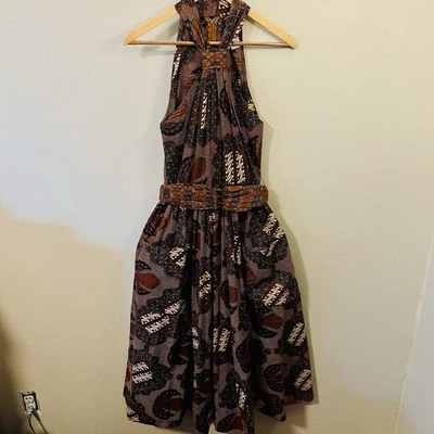 Vestido midi halter de algodón The Killection de colección bolsillos de otoño marrón Farmcore talla 8 Foto 1 de 4