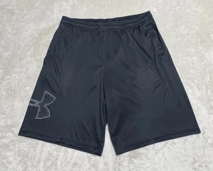 Under Armour HeatGear Gym Shorts Men's Medium Loose Black Large Logo Athletic - Picture 1 of 10