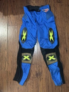 Xtreme Vintage 90's Motocross Off Road Pants Blue Black White Kids Youth Size 32 - Picture 1 of 7
