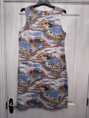 Vestido Vaina Boden Retro Francia Bolsillo Moderno Colorido Vintage Vibraciones Talla 16L FAB Foto 1 de 4