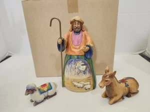 Jim Shore Heartwood Creek Let Earth Receive Her King SHEPHERD Donkey Sheep 2003 - Picture 1 of 5