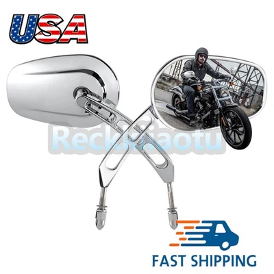 Espejos retrovisores delanteros de 8 mm para Harley Dyna/tren nocturno/road glide/road king Foto 1 de 4