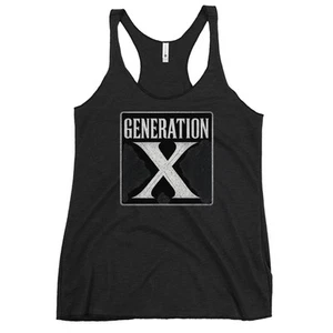 Gen X Retro Women’s Tank Alt 90s Racerback Gothic Top Edgy Streetwear - Picture 1 of 10