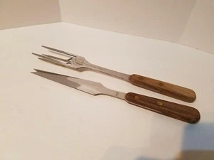 Vintage Warco Schwans Set of 2 Carving Knife Meat Fork Stainless Steel - Picture 1 of 8