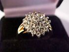 IMPRESSIVE SPARKLY 3.75 GRAM GOLD PLATED DRESS COCKTAIL RING MULTI STONE IN RING