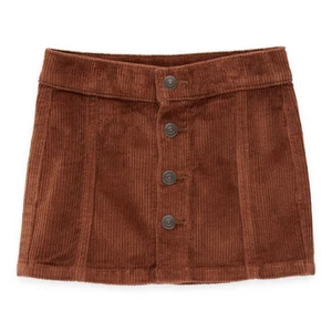 Girls’ $30 Thereabouts Cinnamon Corduroy Snap Front A-Line Skirt NWT - Picture 1 of 1