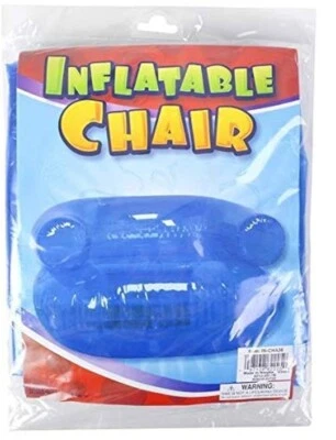 INFLATABLE Chair Transparent Blue High Density Plastic, 36” NEW - Image 1 of 4
