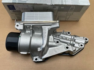 Carcasa de filtro de aceite Mercedes Benz genuino clase C E G ML S SLK con enfriador de aceite NUEVO Foto 1 de 4