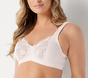 Breezies Lace Eclipse Underwire Support Bra Creole Pink 40 D