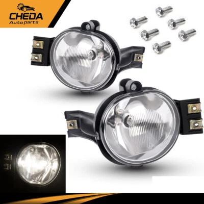 Pair Fit For 02-08 Dodge Ram 1500/2500/3500 04-06 Dodge Durango Clear Fog Lights - Image 1 of 4