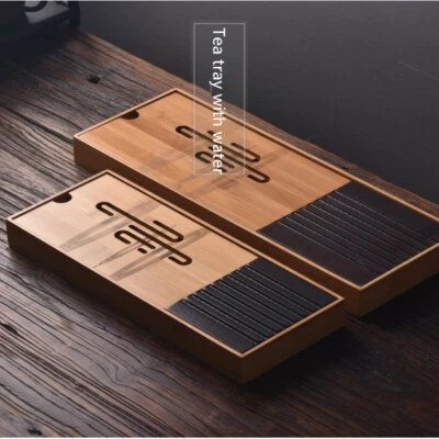 NEW Natural Heavy Bamboo Gongfu Tea Tray Japanese Serving Table For 1-2 People - Image 1 of 4