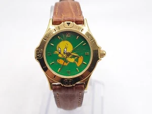 Armitron Tweety Vogel Uhr Damen neue Batterie grünes Zifferblatt goldfarben 25 mm - Bild 1 von 17