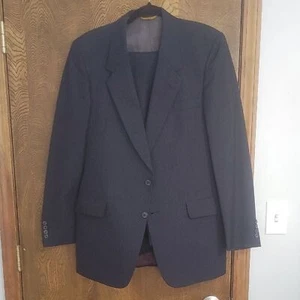 Vintage Christian Dior For Woolfe Brothers Navy Pinstripe Suit 2 Pc Set 40L? 36 - Picture 1 of 15